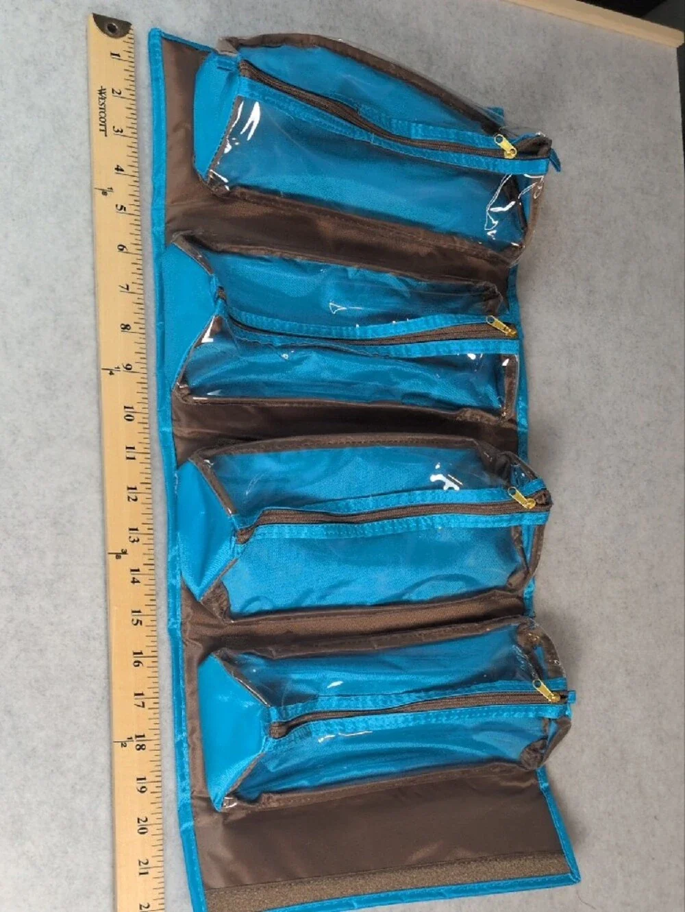 Turquoise Set of 2 Cosmetic Travel Bag Joy Mangano NEW